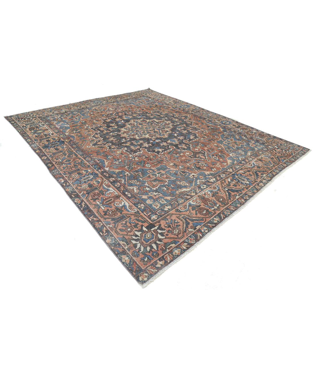 Hand Knotted Vintage Persian Bakhtiari Wool Rug - 10'0'' x 11'11'' 10'0'' x 11'11'' (300 X 358) / Rust / Peach