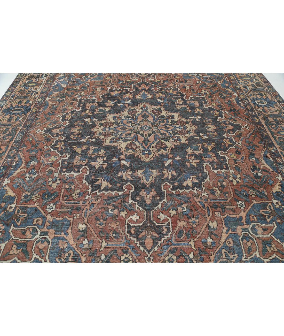 Hand Knotted Vintage Persian Bakhtiari Wool Rug - 10'0'' x 11'11'' 10'0'' x 11'11'' (300 X 358) / Rust / Peach