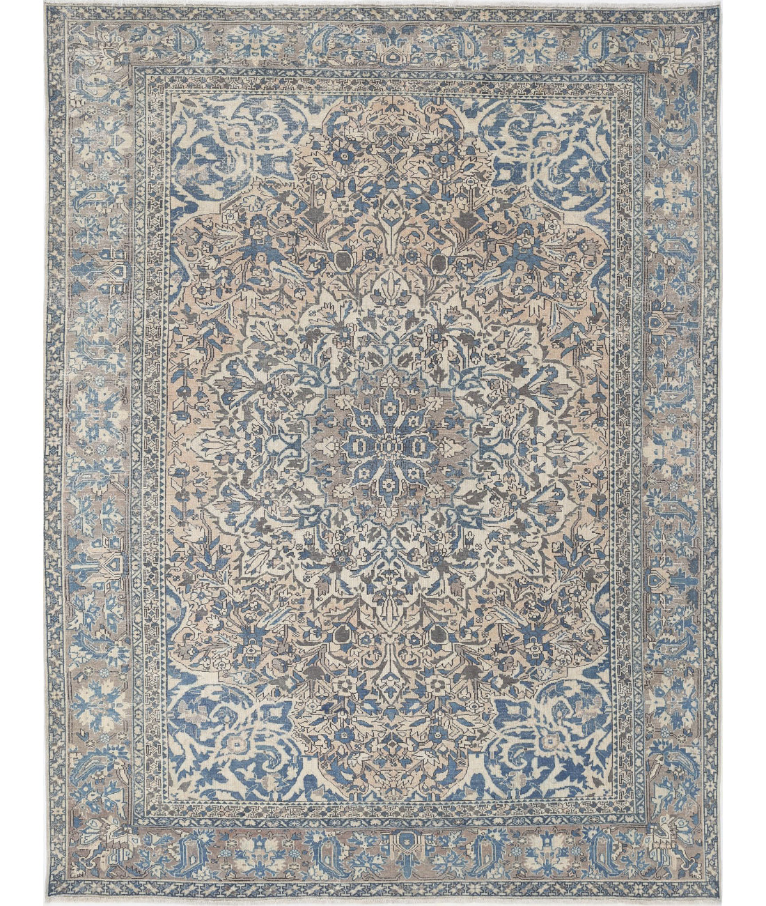 Hand Knotted Vintage Wool Rug - 9'7'' x 12'4''