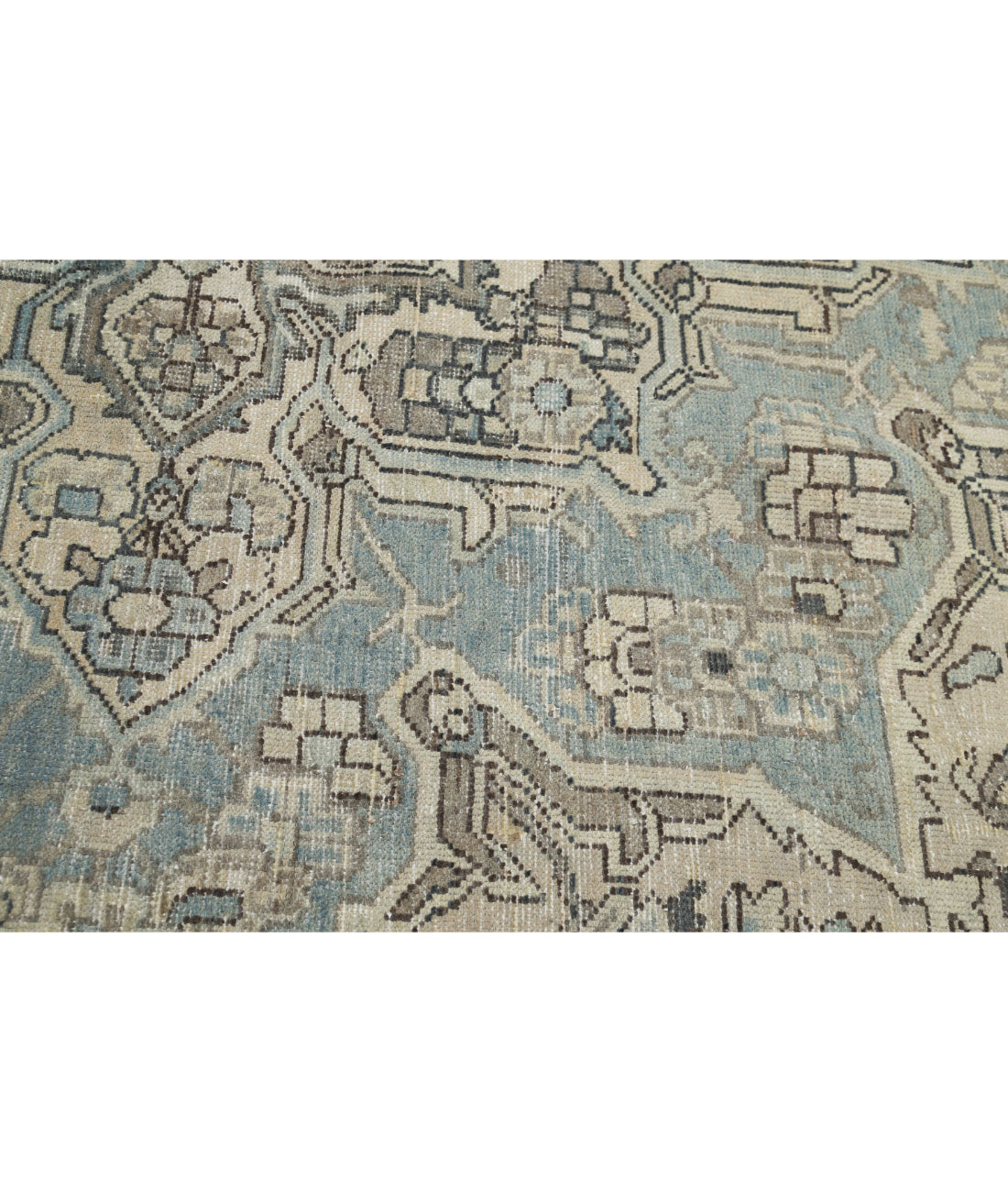 Hand Knotted Vintage Persian Bakhtiari Wool Rug - 10'1'' x 12'3'' 10'1'' x 12'3'' (303 X 368) / Grey / Ivory