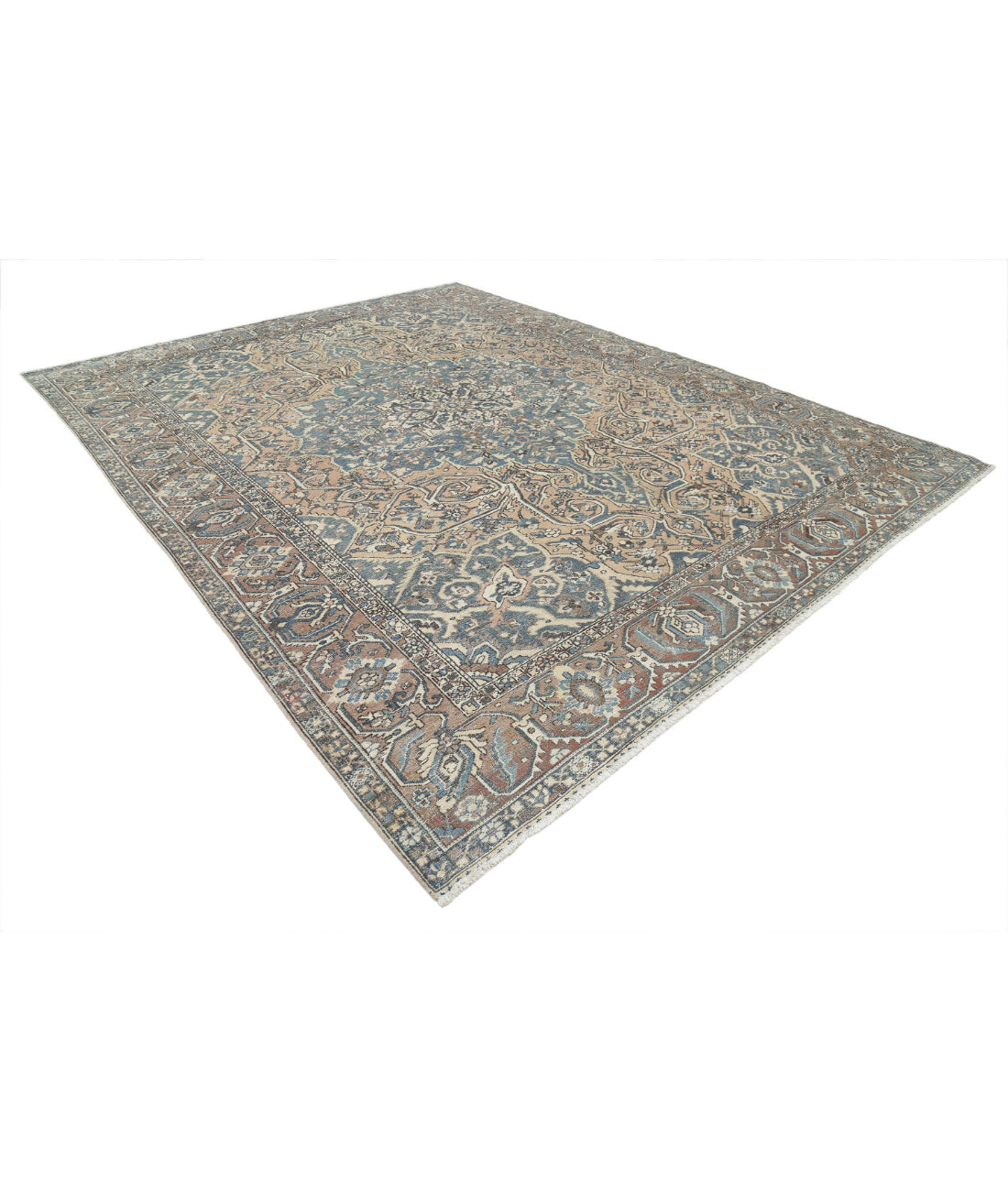 Hand Knotted Vintage Persian Bakhtiari Wool Rug - 10'6'' x 13'3'' 10'6'' x 13'3'' (315 X 398) / Taupe / Brown