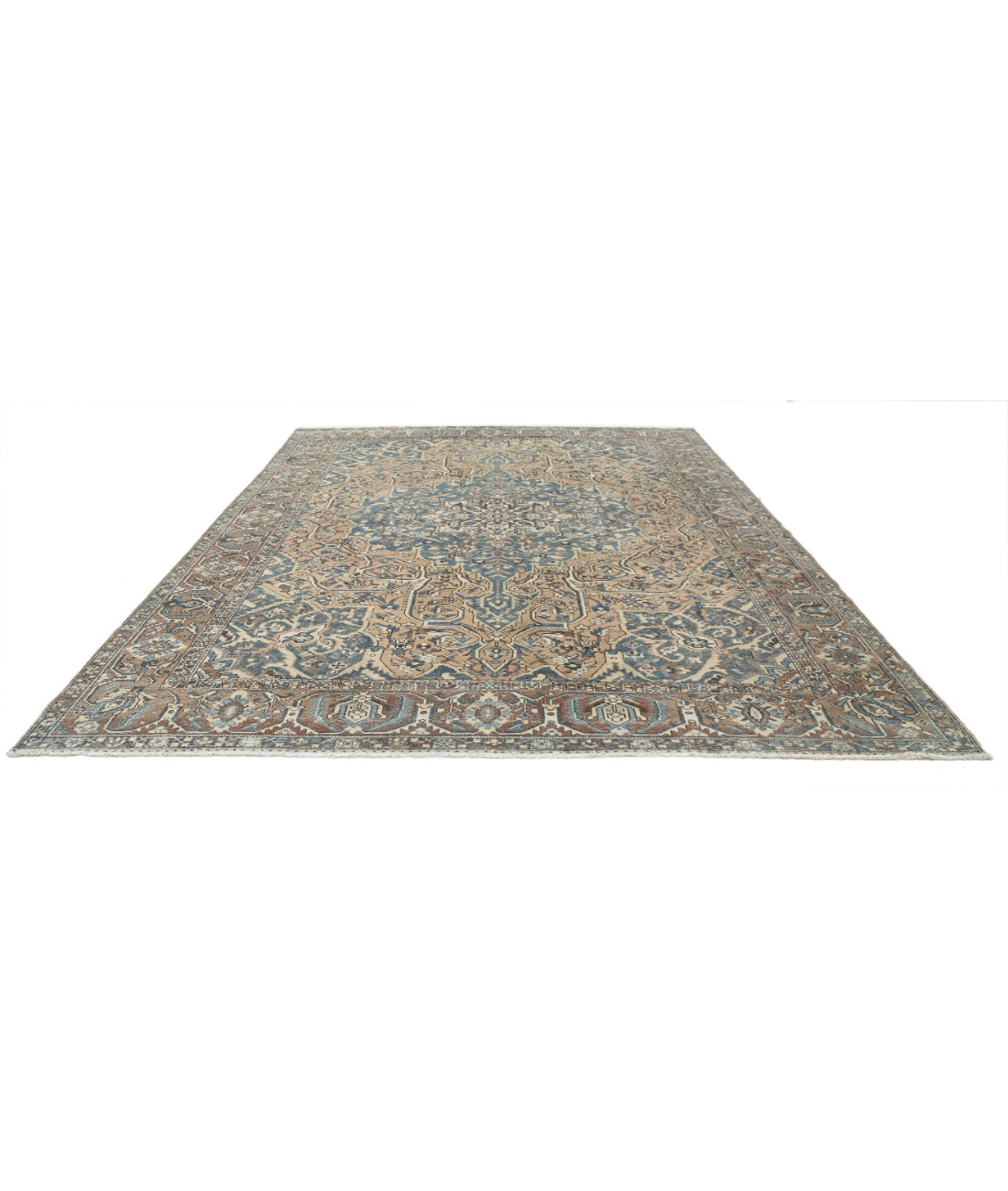 Hand Knotted Vintage Persian Bakhtiari Wool Rug - 10'6'' x 13'3'' 10'6'' x 13'3'' (315 X 398) / Taupe / Brown