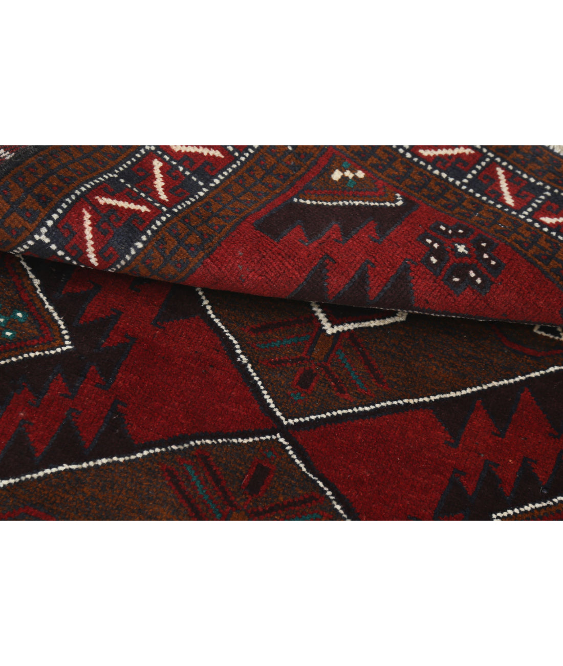 Alfombra tribal de lana Baluch anudada a mano - 2'11'' x 5'0''