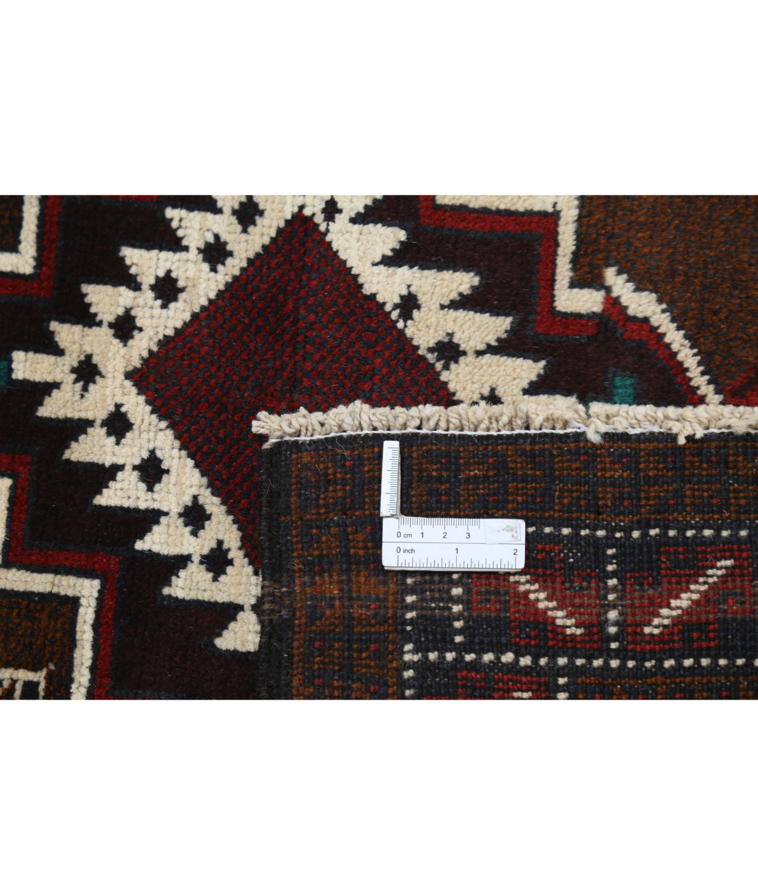 Alfombra tribal de lana Baluch anudada a mano - 2'11'' x 5'0''