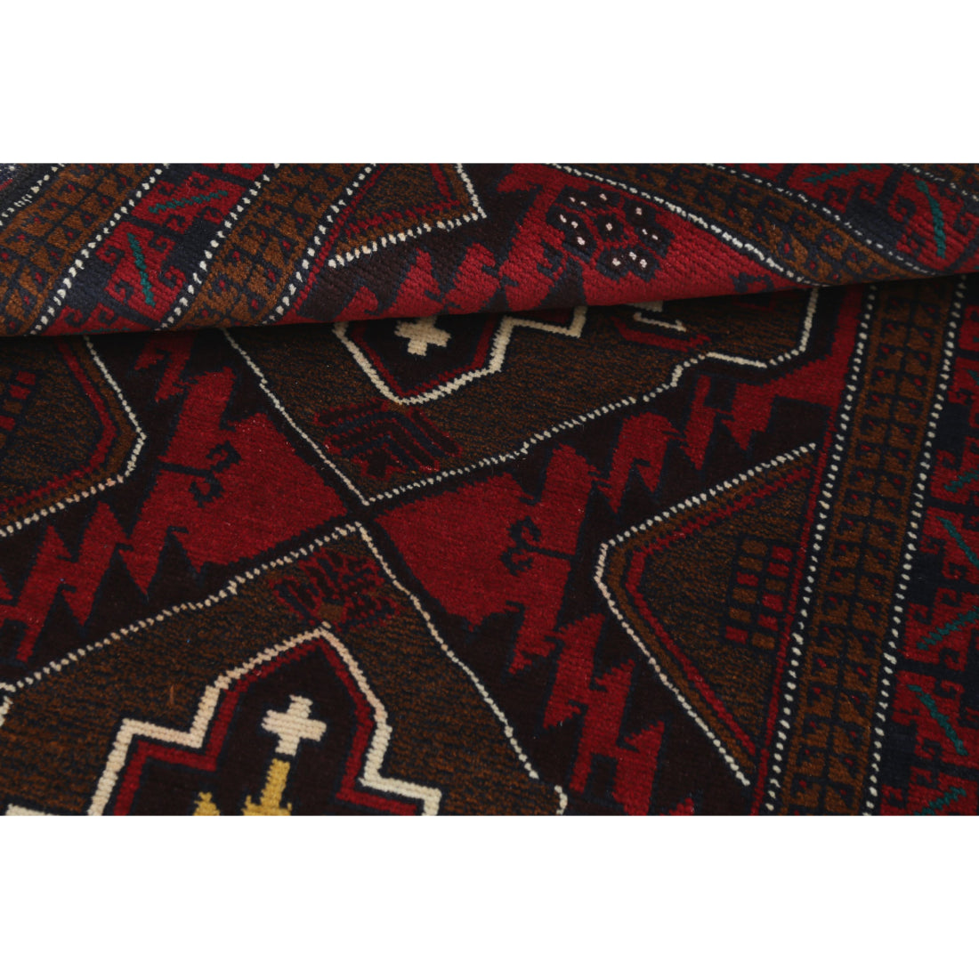 Alfombra tribal de lana Baluch anudada a mano - 2'9'' x 4'11''