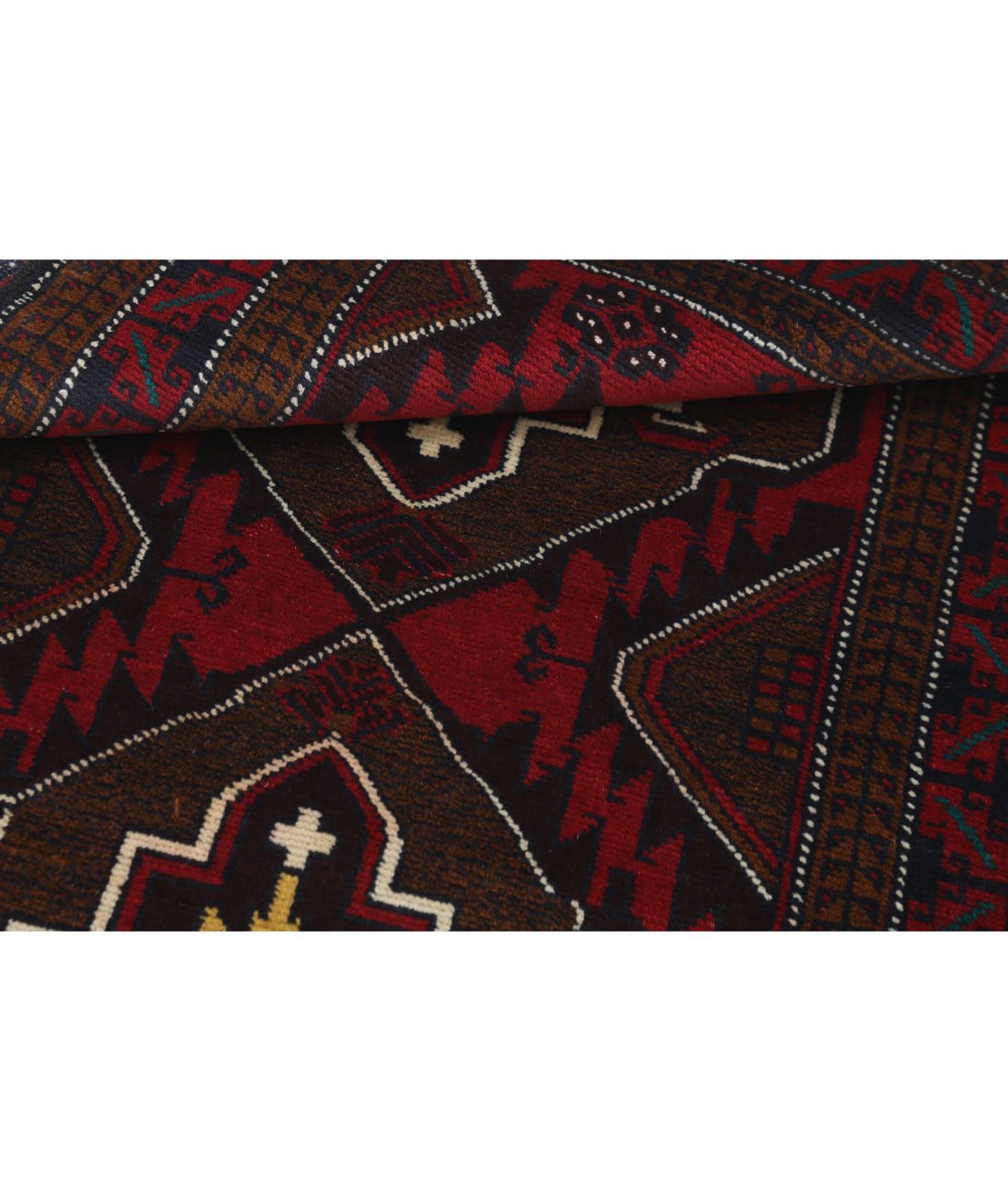 Alfombra tribal de lana Baluch anudada a mano - 2'9'' x 4'11''