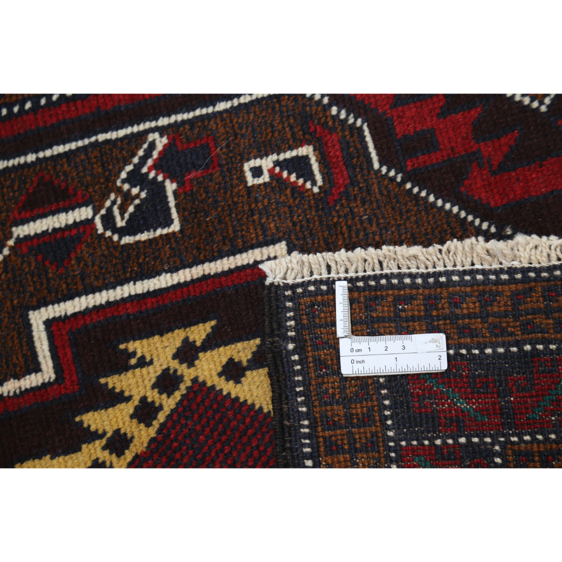 Alfombra tribal de lana Baluch anudada a mano - 2'9'' x 4'11''
