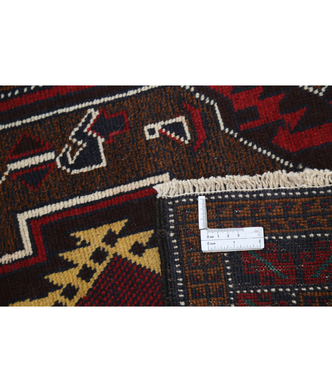Alfombra tribal de lana Baluch anudada a mano - 2'9'' x 4'11''