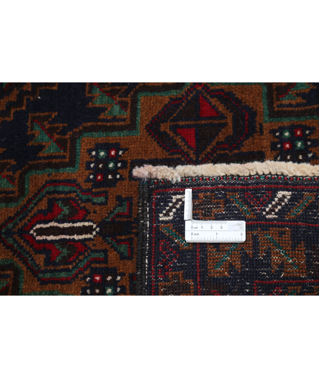 Alfombra tribal de lana Baluch anudada a mano - 2'11'' x 4'3''