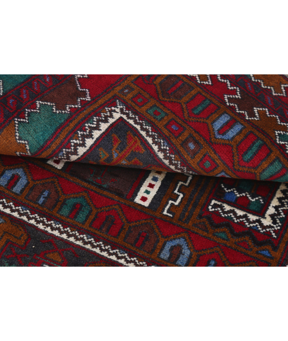 Alfombra tribal de lana Baluch anudada a mano - 2'11'' x 4'9''