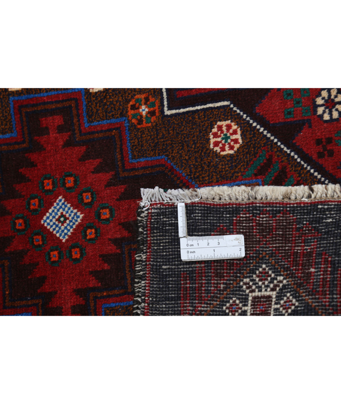 Alfombra tribal de lana Baluch anudada a mano - 2'8'' x 4'9''