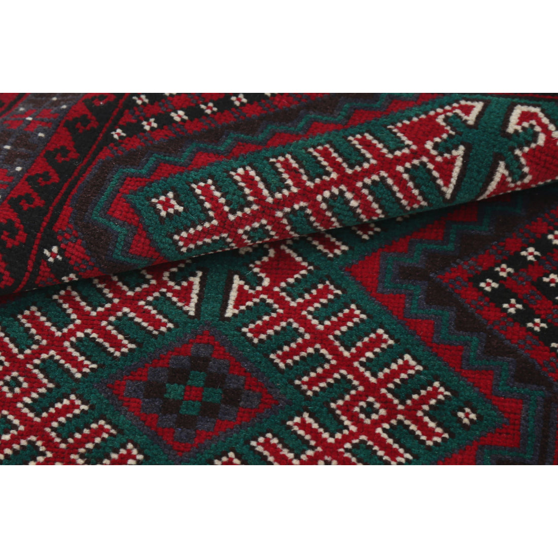Alfombra tribal de lana Baluch anudada a mano - 2'8'' x 4'1''