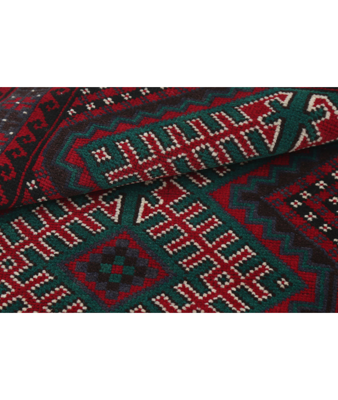 Alfombra tribal de lana Baluch anudada a mano - 2'8'' x 4'1''