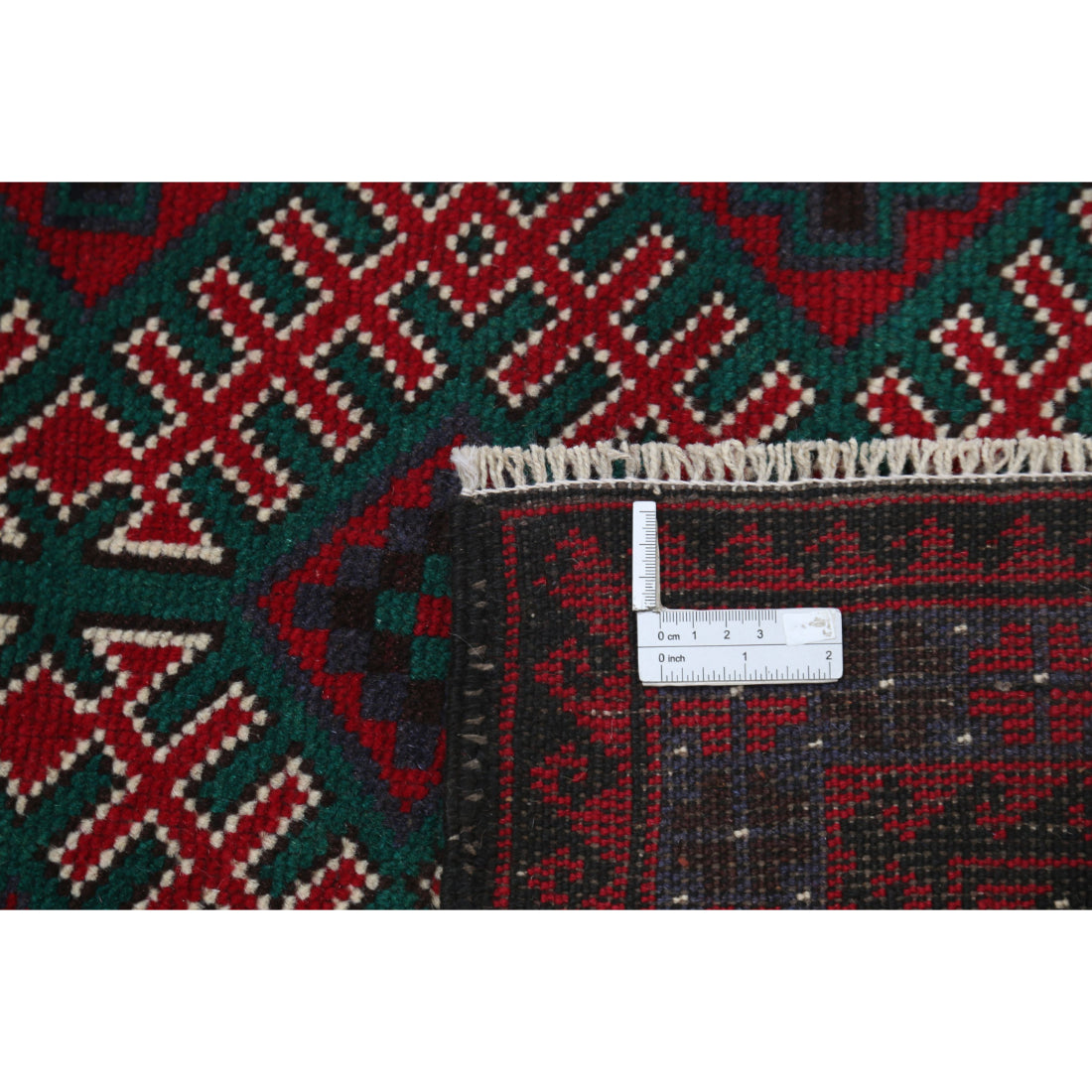 Alfombra tribal de lana Baluch anudada a mano - 2'8'' x 4'1''