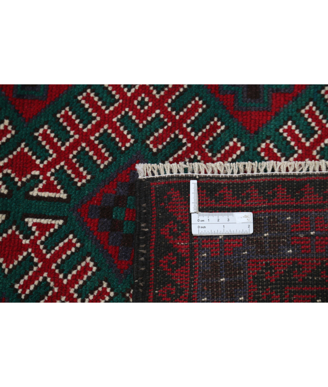 Alfombra tribal de lana Baluch anudada a mano - 2'8'' x 4'1''