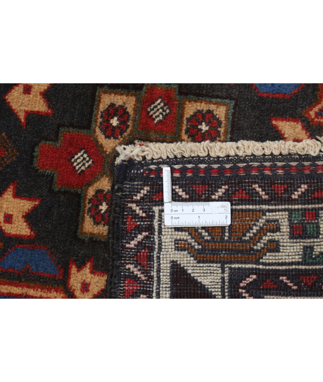 Alfombra tribal de lana Baluch anudada a mano - 3'0'' x 4'9''