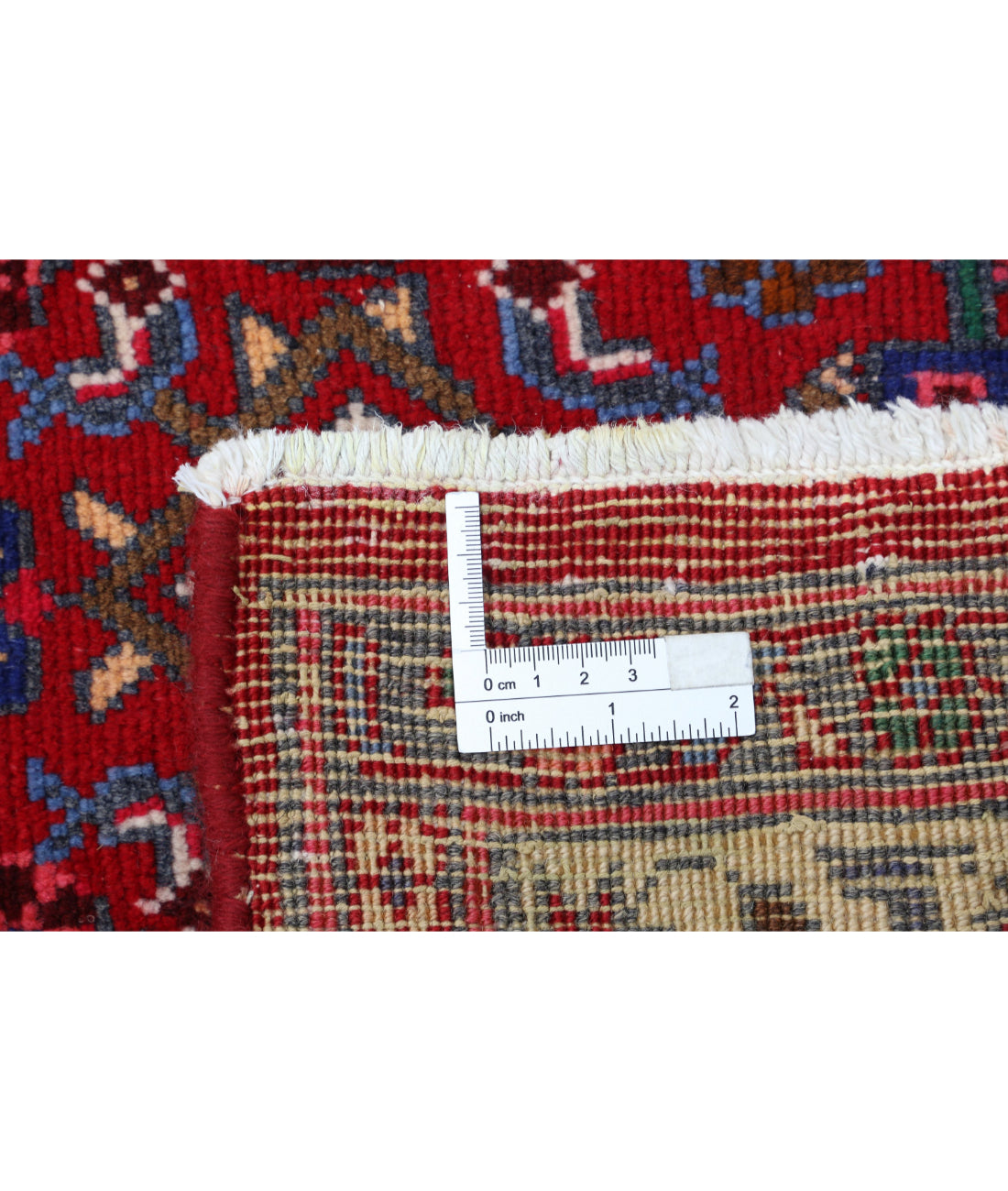 Hand Knotted Persian Bijar Wool Rug - 6'9'' x 11'6'' 6'9'' x 11'6'' (203 X 345) / Red / Blue