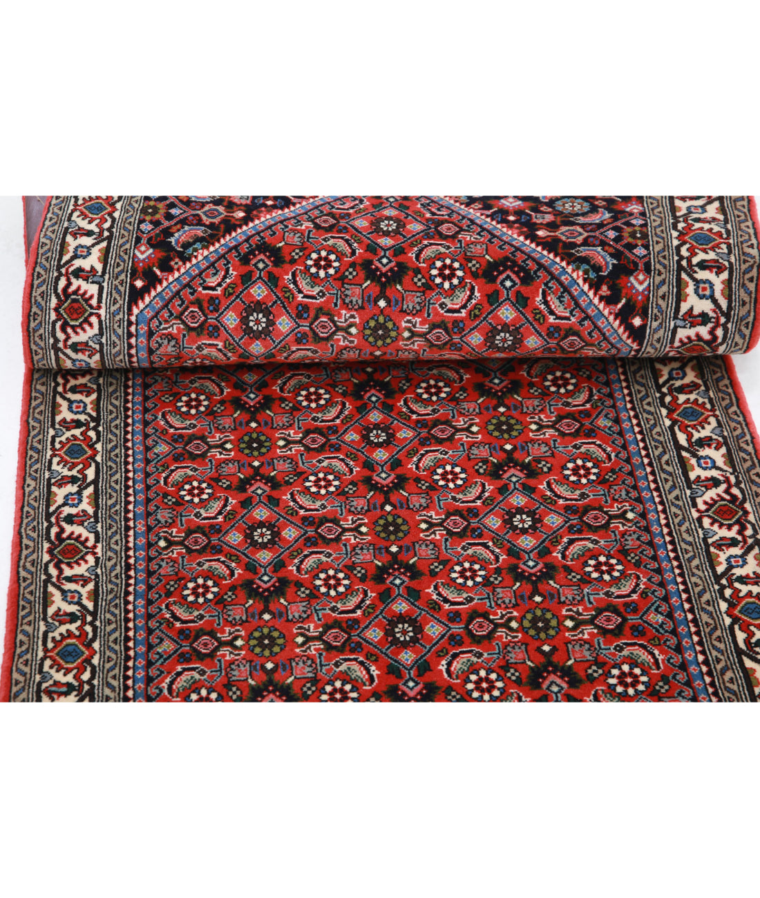Hand Knotted Persian Bijar Wool Rug - 2'6'' x 9'5'' 2'6'' x 9'5'' (75 X 283) / Rust / Ivory