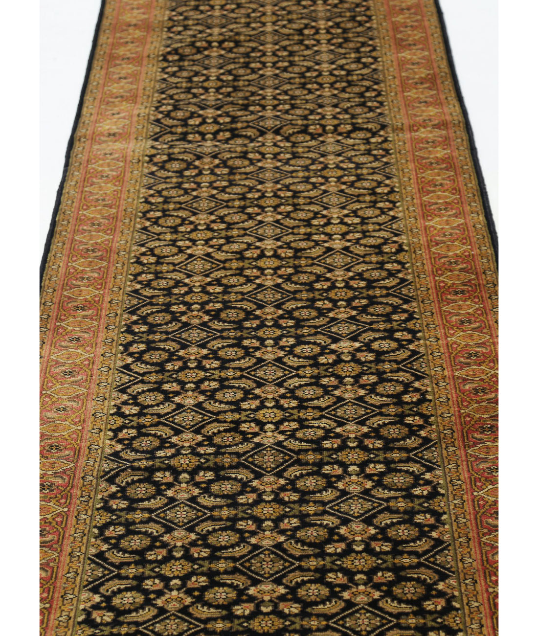 Hand Knotted Heritage Bijar Wool Rug - 2'6'' x 19'4'' 2'6'' x 19'4'' (243 X 340) / Black / Rust