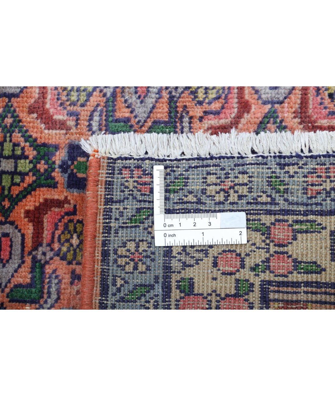 Hand Knotted Persian Bijar Wool Rug - 6'1'' x 9'3'' 6'1'' x 9'3'' (183 X 278) / Peach / Blue