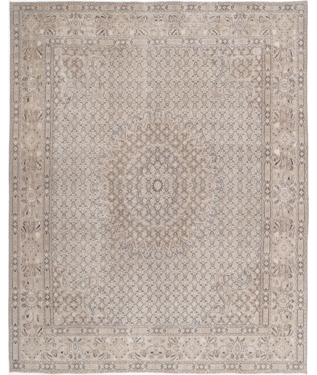 Hand Knotted Vintage Wool Rug - 7'9'' x 9'7''