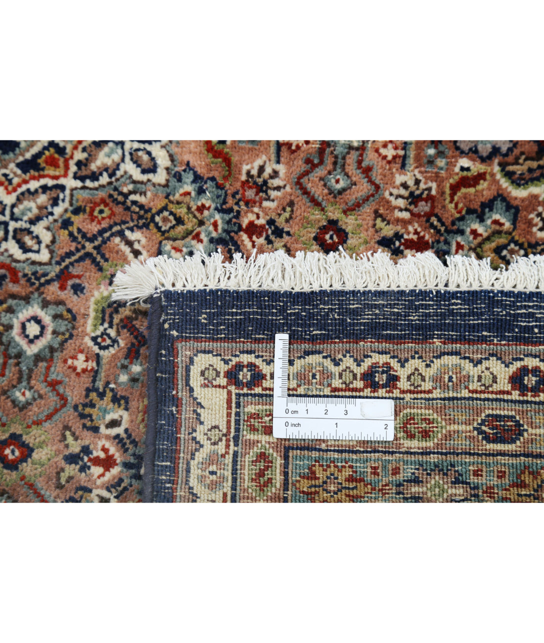 Hand Knotted Persian Bijar Wool Rug - 9'8'' x 12'10'' 9'8'' x 12'10'' (290 X 385) / Blue / Peach