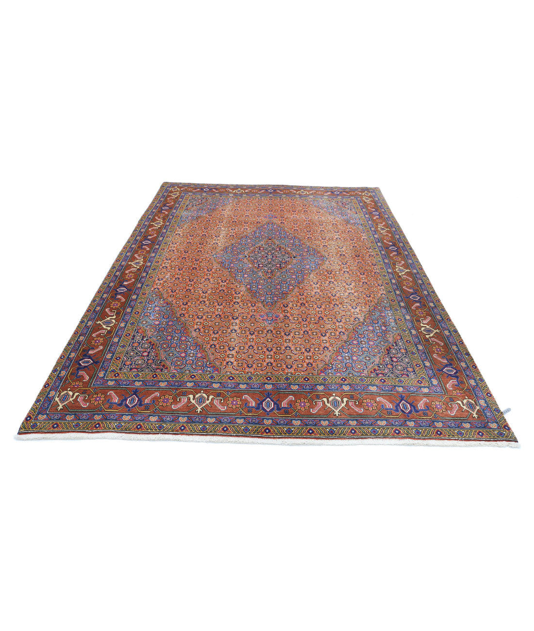 Hand Knotted Persian Bijar Wool Rug - 6'8'' x 9'9'' 6'8'' x 9'9'' (200 X 293) / Rust / Brown