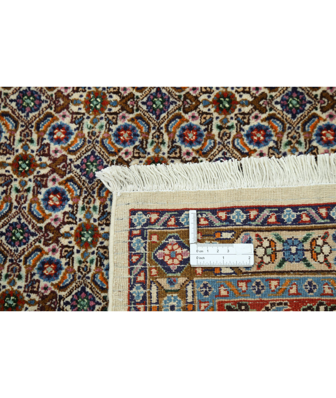 Hand Knotted Persian Bijar Wool Rug - 7'11'' x 11'0'' 7'11'' x 11'0'' (238 X 330) / Ivory / Red