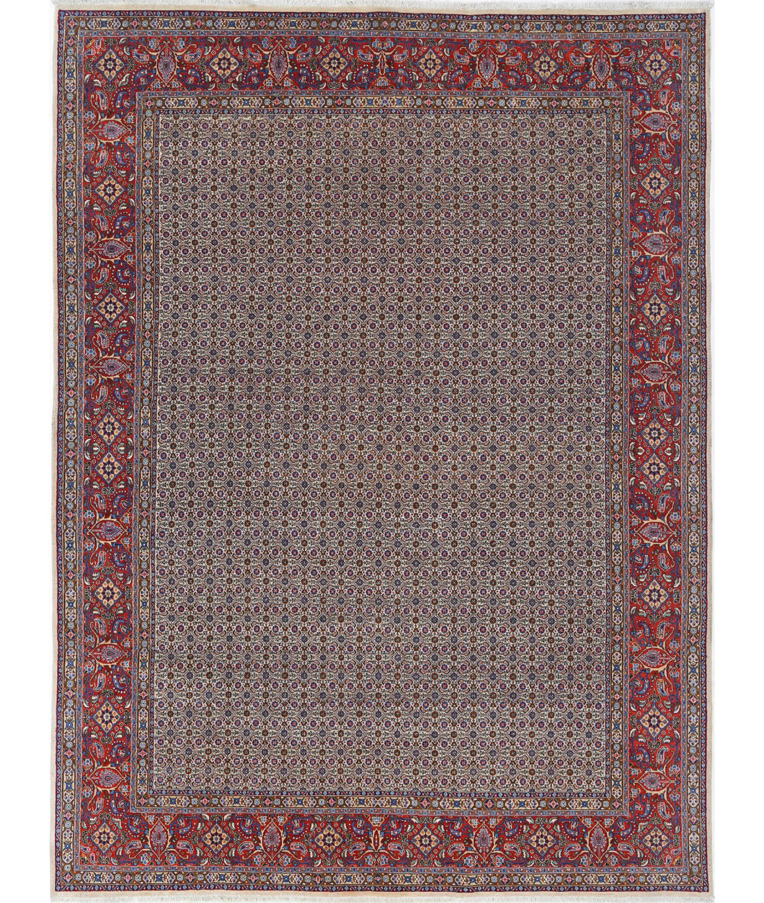 Hand Knotted Persian Bijar Wool Rug - 7&#39;11&#39;&#39; x 11&#39;0&#39;&#39; 7&#39;11&#39;&#39; x 11&#39;0&#39;&#39; (238 X 330) / Ivory / Red