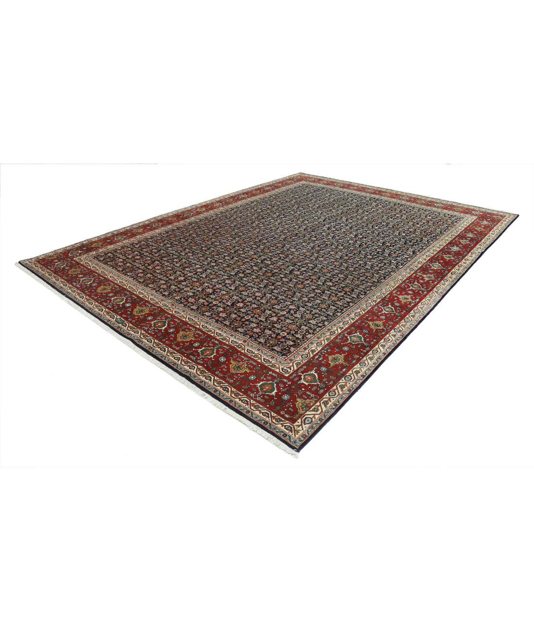 Hand Knotted Persian Bijar Wool Rug - 9'11'' x 13'4'' 9'11'' x 13'4'' (298 X 400) / Blue / Red