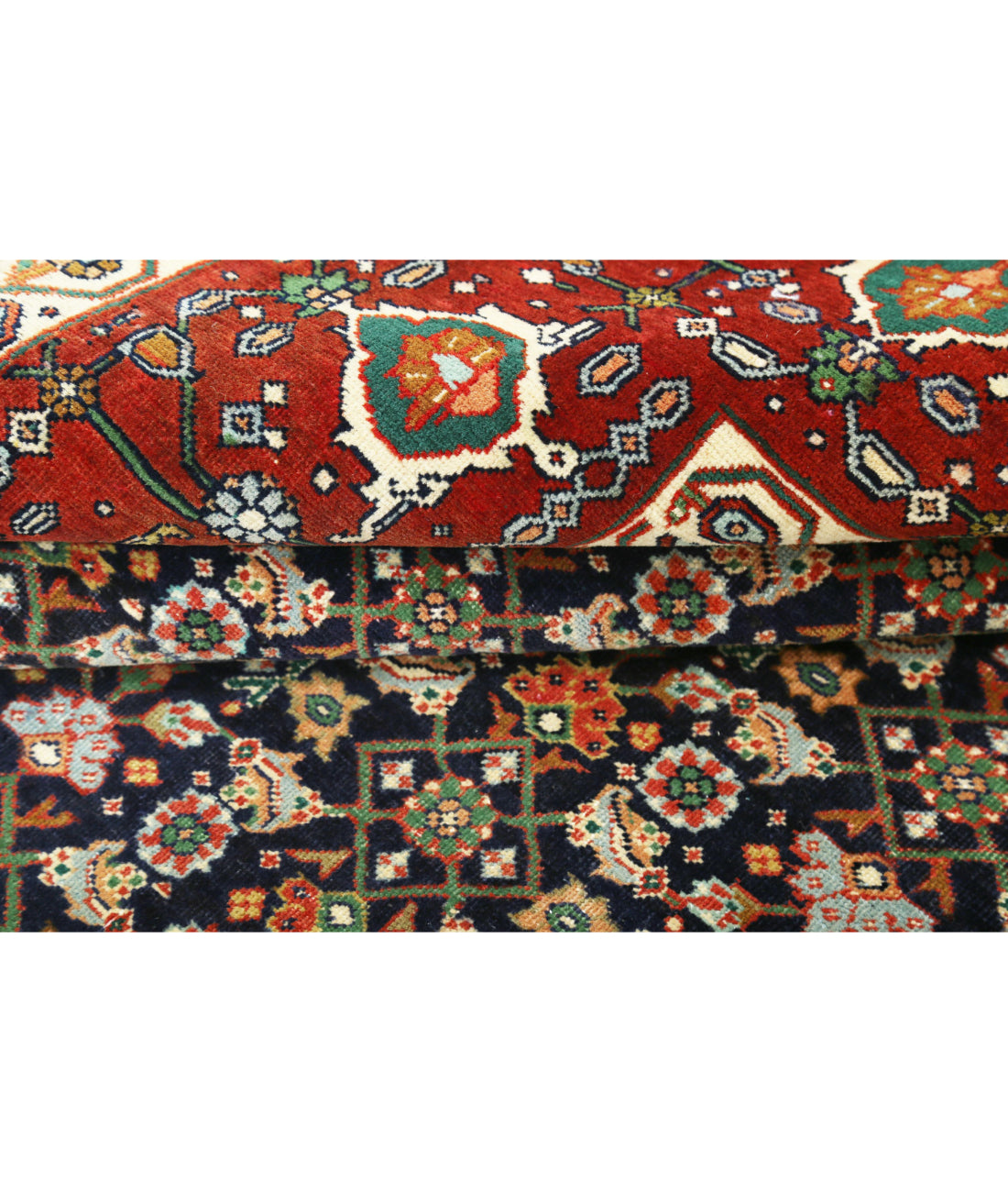 Hand Knotted Persian Bijar Wool Rug - 9'11'' x 13'4'' 9'11'' x 13'4'' (298 X 400) / Blue / Red