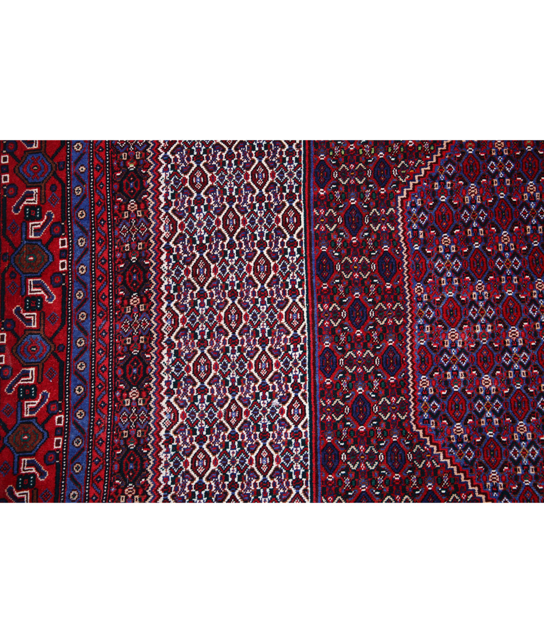 Hand Knotted Persian Bijar Wool Rug - 6'8'' x 10'11'' 6'8'' x 10'11'' (200 X 328) / Blue / Red