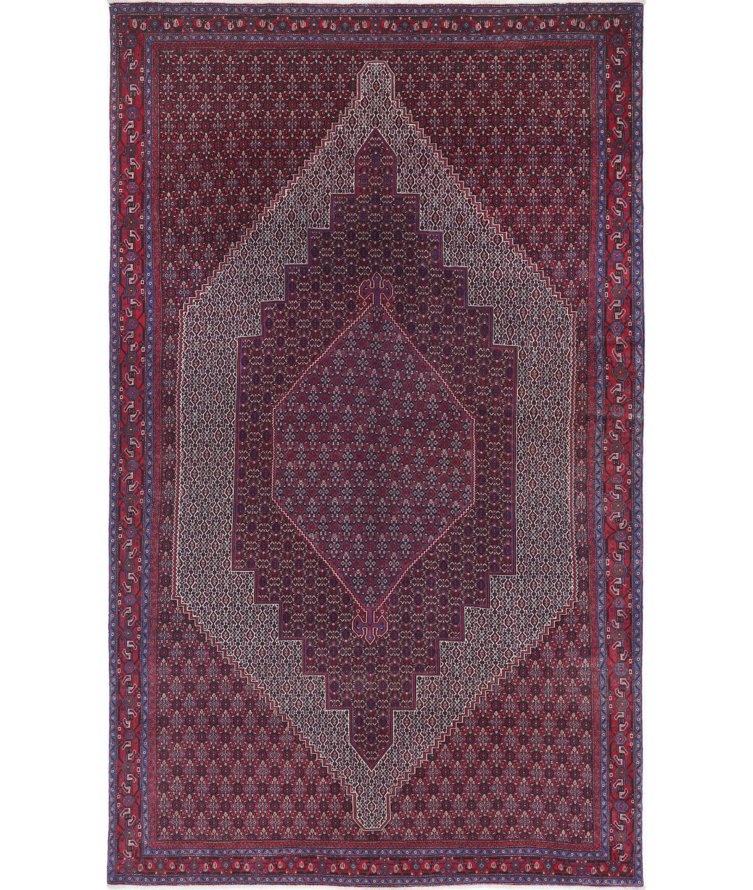 Hand Knotted Oriental Bijar Wool Rug - 6'8'' x 10'11''