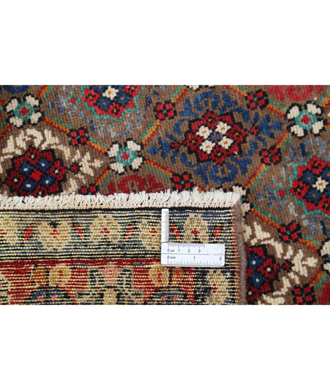 Hand Knotted Persian Bijar Wool Rug - 5'1'' x 10'2'' 5'1'' x 10'2'' (153 X 305) / Taupe / Red