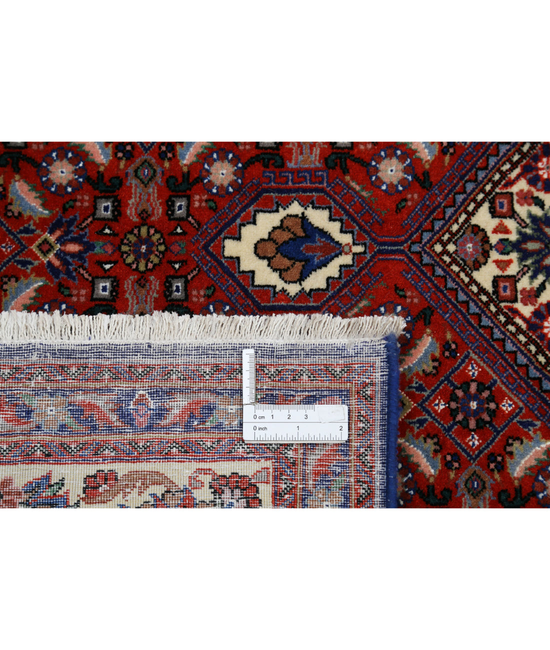 Hand Knotted Persian Bijar Wool & Silk Rug - 6'7'' x 9'10'' 6'7'' x 9'10'' (198 X 295) / Red / Ivory