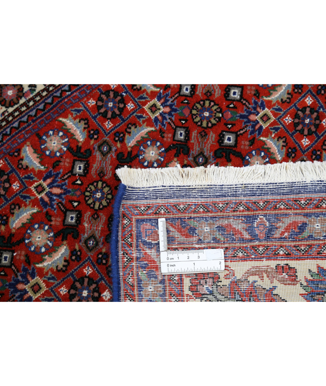 Hand Knotted Persian Bijar Wool & Silk Rug - 6'6'' x 9'9'' 6'6'' x 9'9'' (195 X 293) / Red / Ivory