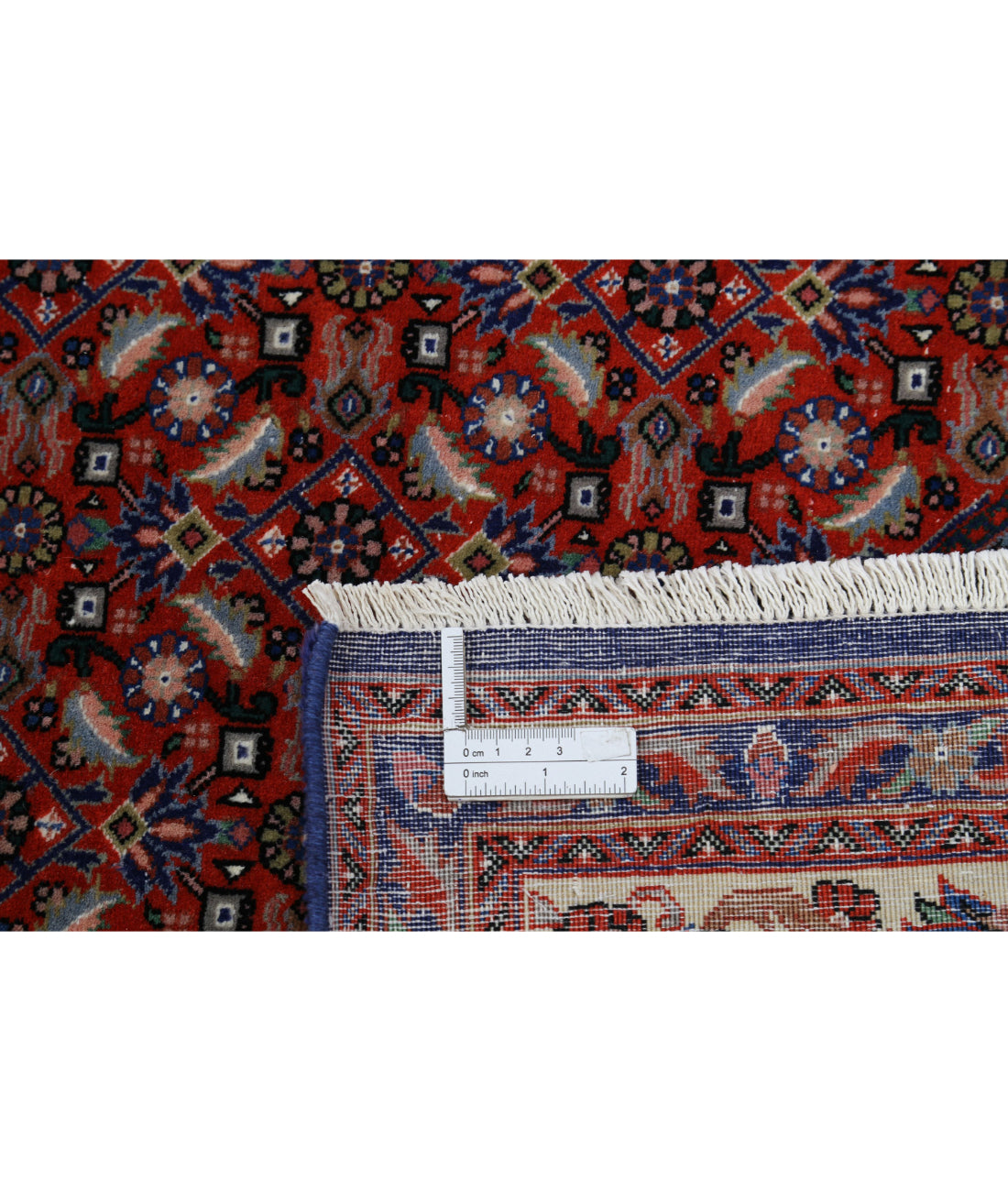 Hand Knotted Persian Bijar Wool & Silk Rug - 6'7'' x 9'9'' 6'7'' x 9'9'' (198 X 293) / Red / Ivory