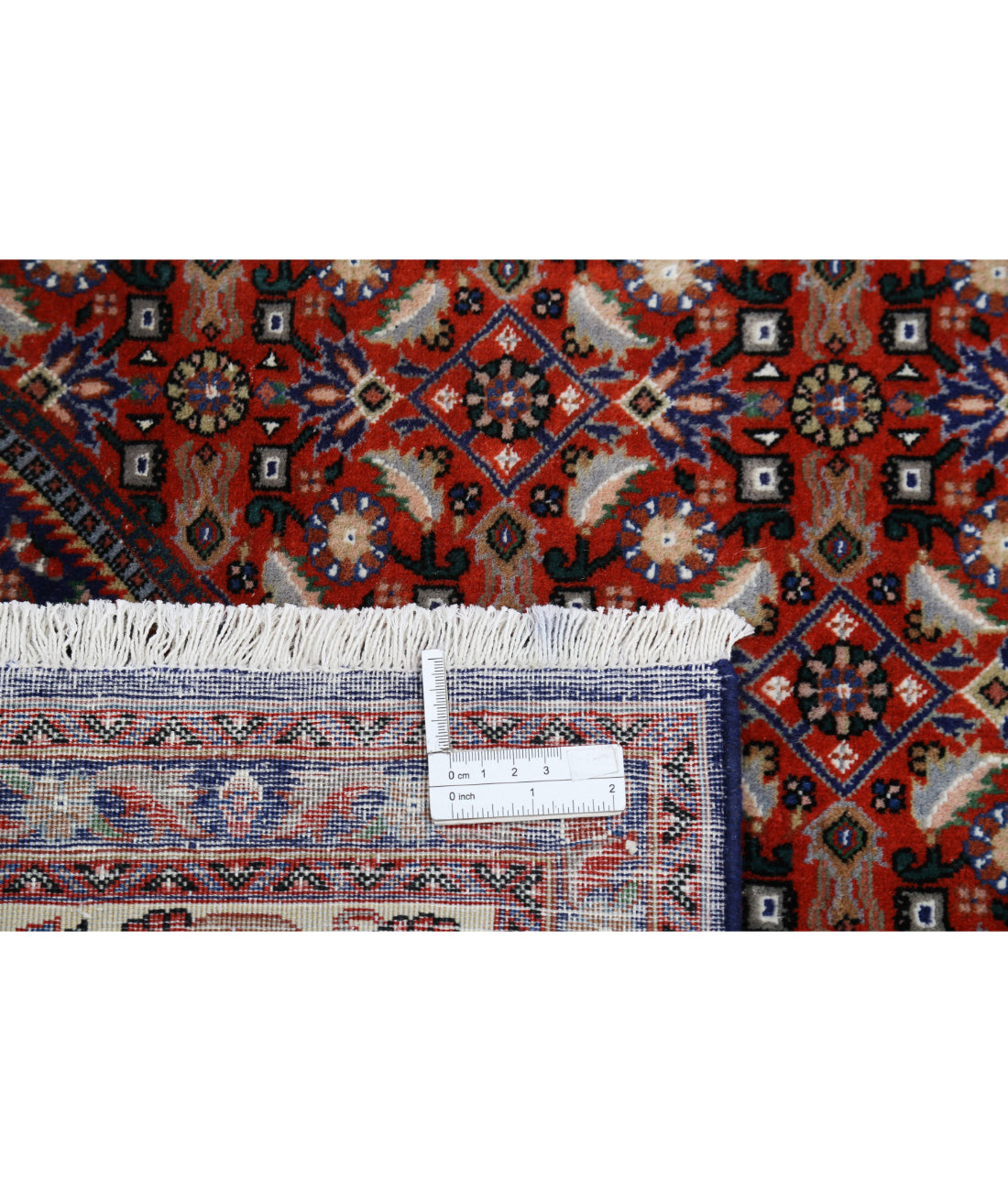 Hand Knotted Persian Bijar Wool & Silk Rug - 6'7'' x 9'9'' 6'7'' x 9'9'' (198 X 293) / Red / Ivory