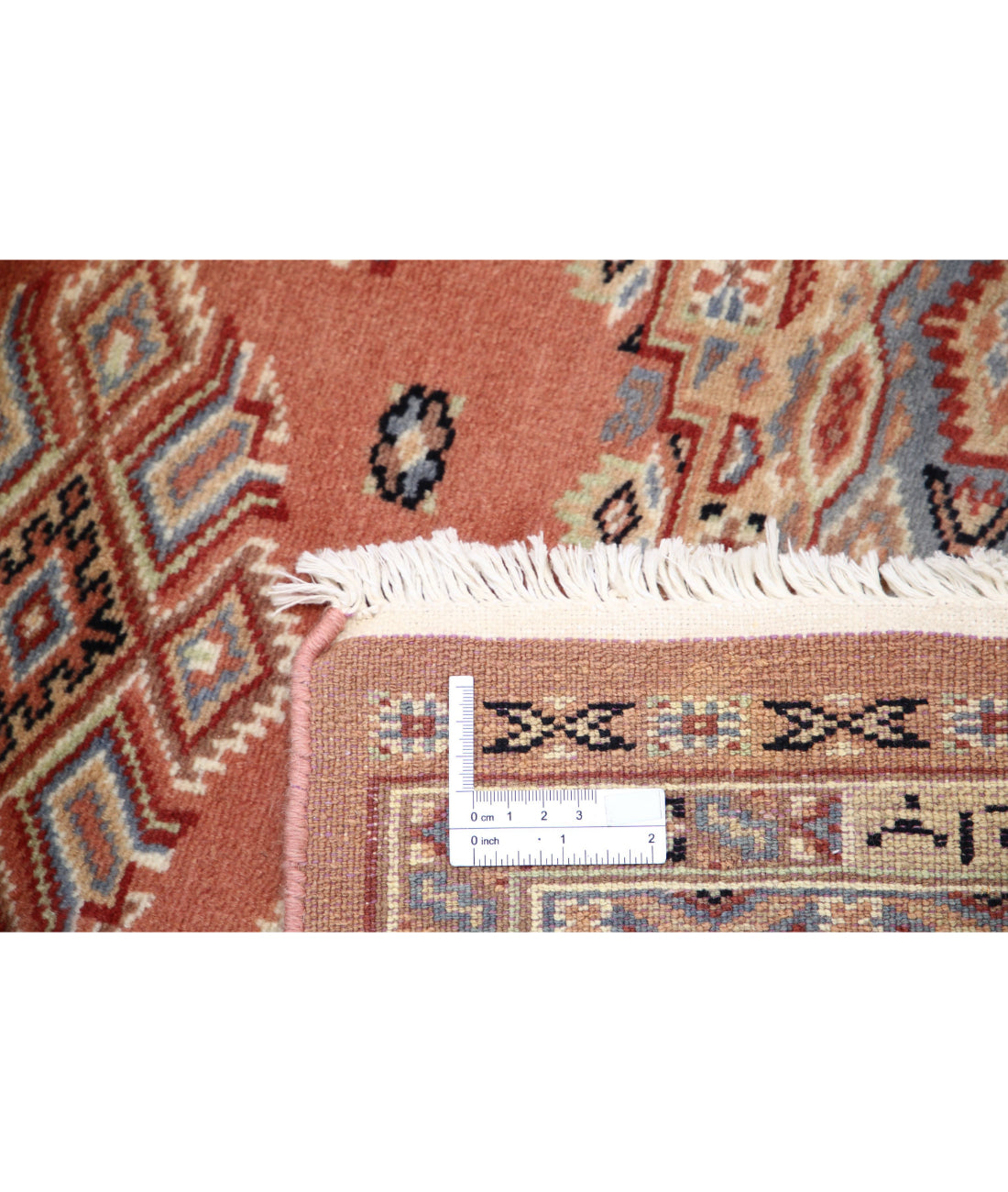 Hand Knotted Tribal Jaldar Fine Wool Rug - 4'2'' x 6'1'' 4'2'' x 6'1'' (125 X 183) / Peach / Ivory