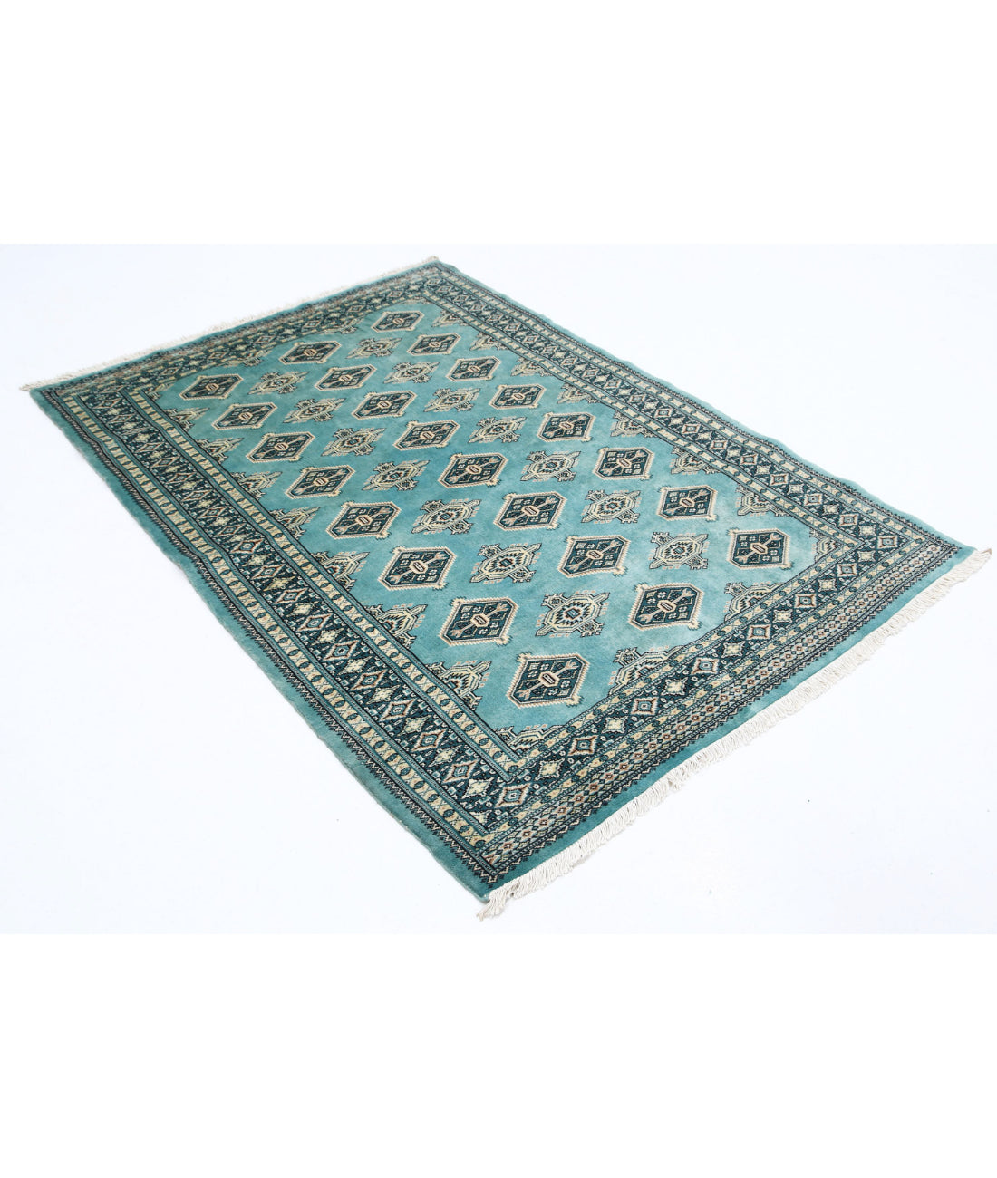 Hand Knotted Tribal Jaldar Fine Wool Rug - 4'8'' x 6'4'' 4'8'' x 6'4'' (140 X 190) / Green / N/A