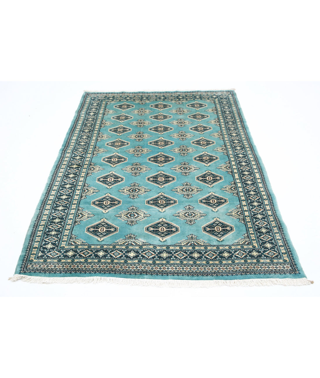 Hand Knotted Tribal Jaldar Fine Wool Rug - 4'8'' x 6'4'' 4'8'' x 6'4'' (140 X 190) / Green / N/A