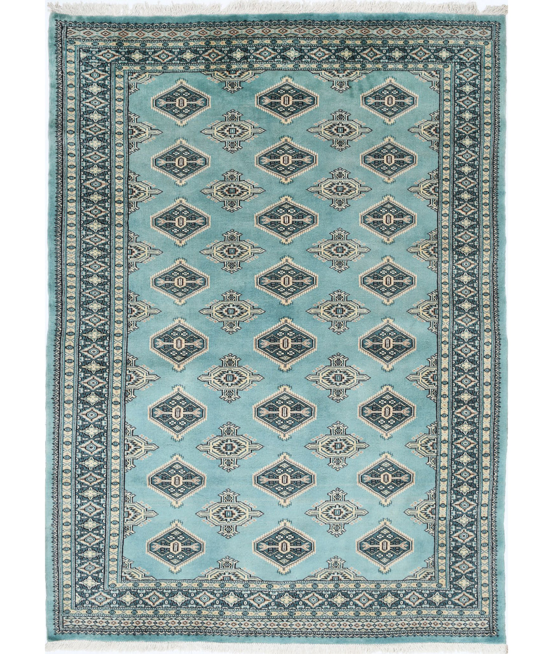 Hand Knotted Tribal Jaldar Fine Wool Rug - 4'8'' x 6'4''