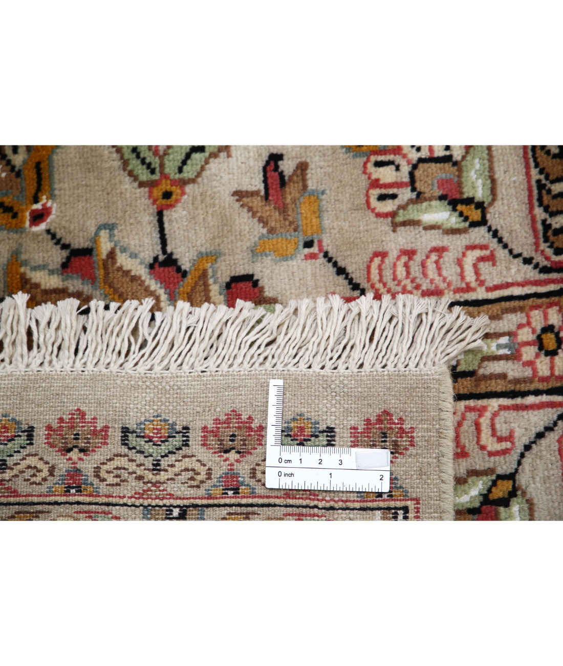 Hand Knotted Tribal Jaldar Fine Wool & Silk Rug - 4'6'' x 6'8'' 4'6'' x 6'8'' (135 X 200) / Ivory / Ivory
