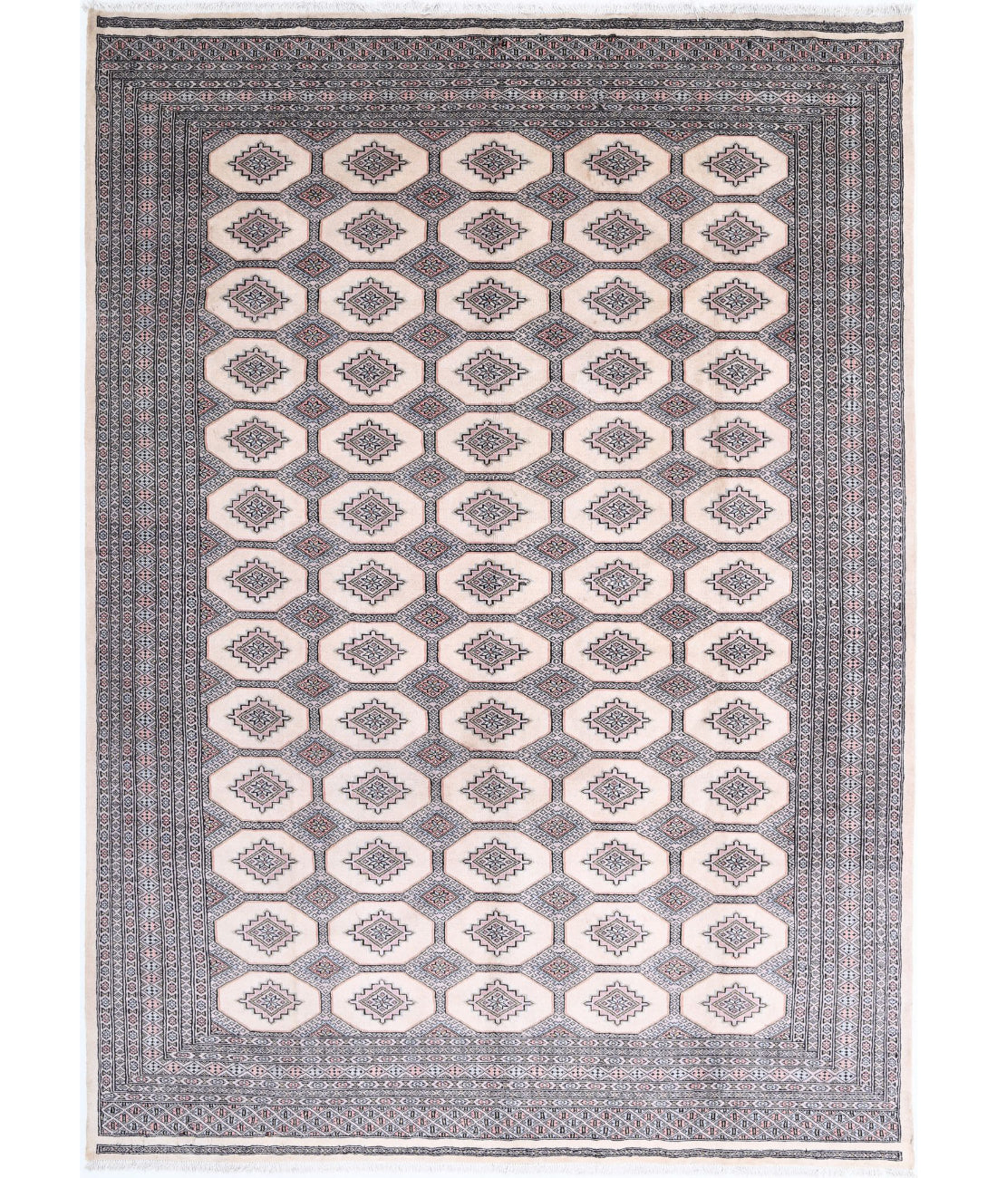 Hand Knotted Tribal Bokhara Wool Rug - 7'9'' x 10'9''