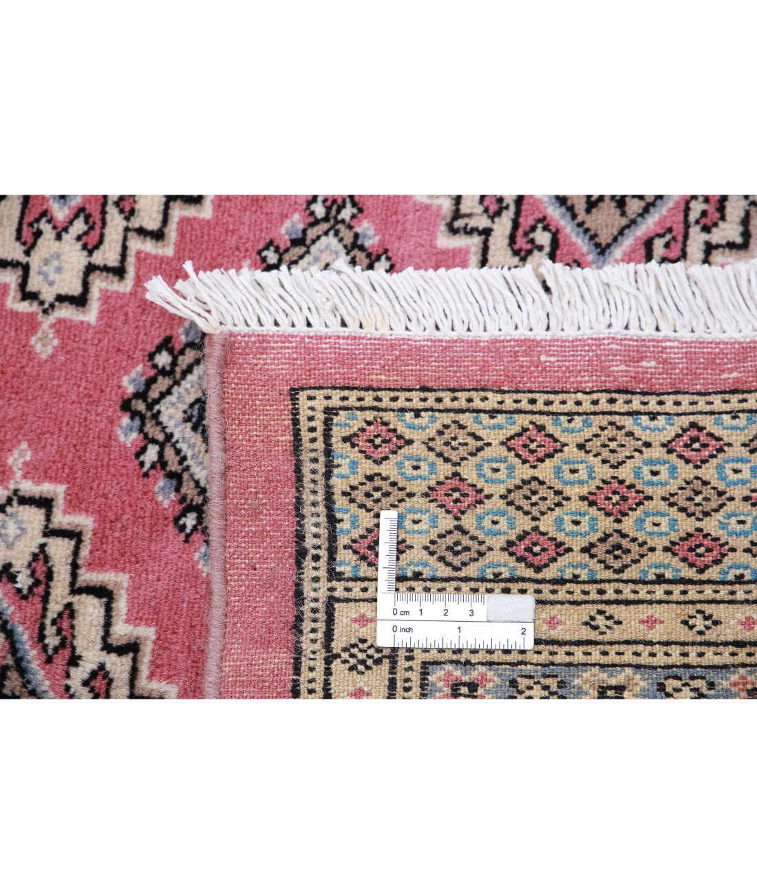 Hand Knotted Tribal Bokhara Wool Rug - 8'0'' x 10'3'' 8'0'' x 10'3'' (240 X 308) / Pink / Ivory