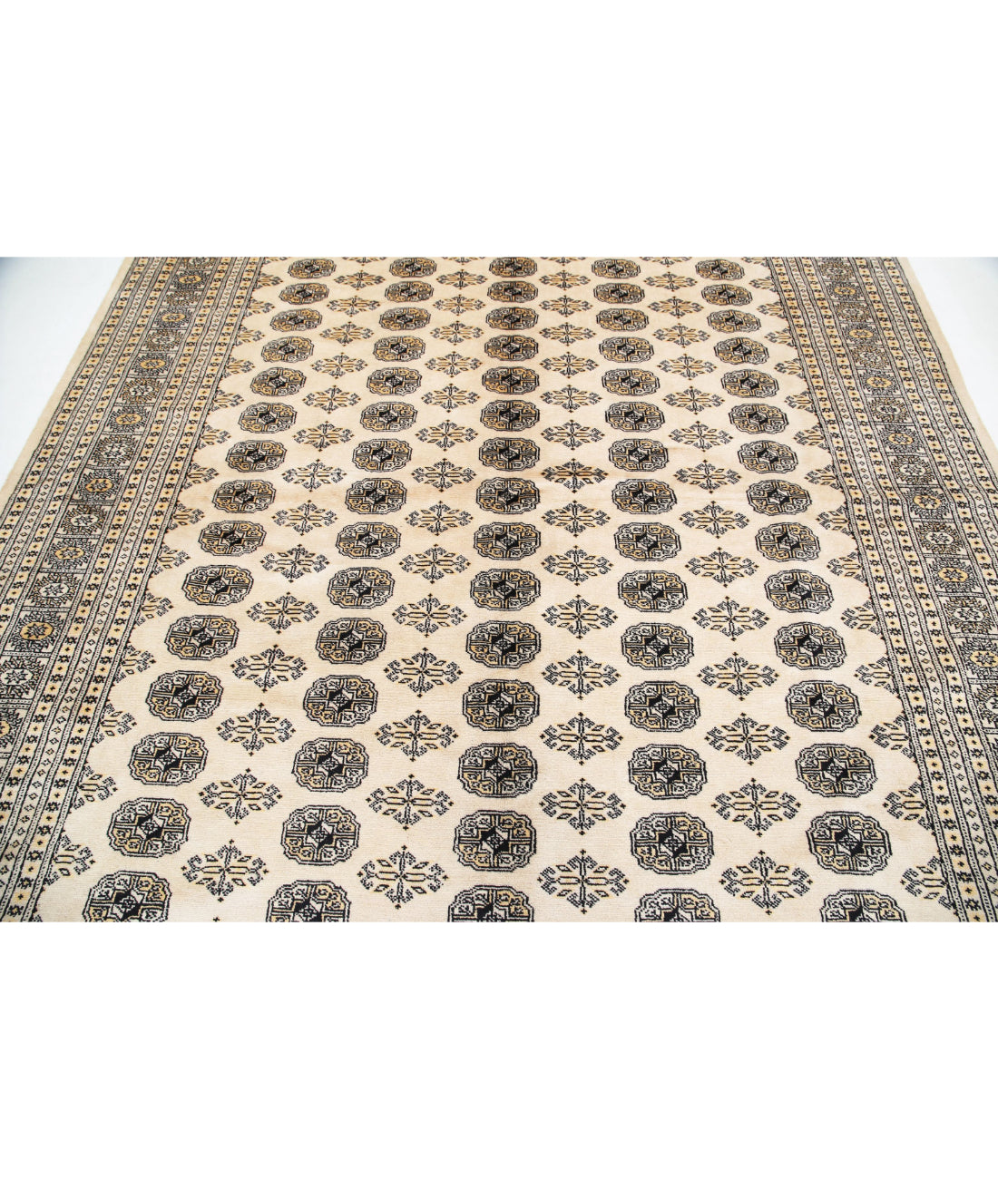 Hand Knotted Tribal Bokhara Wool Rug - 8'0'' x 9'6'' 8'0'' x 9'6'' (240 X 285) / Ivory / Taupe