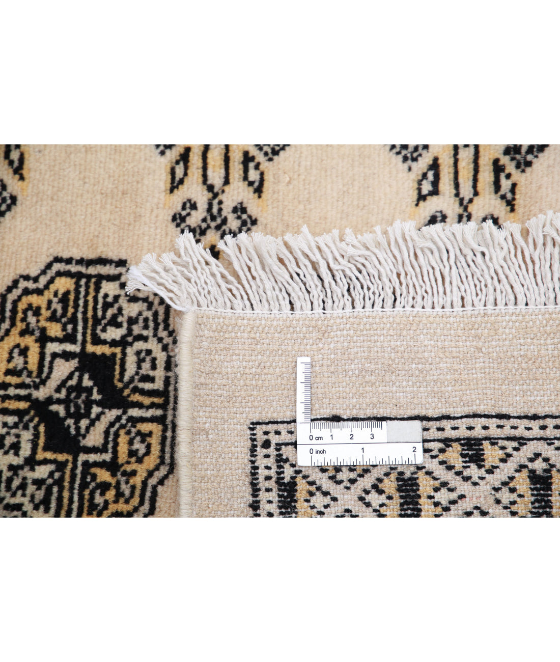 Hand Knotted Tribal Bokhara Wool Rug - 8'0'' x 9'6'' 8'0'' x 9'6'' (240 X 285) / Ivory / Taupe
