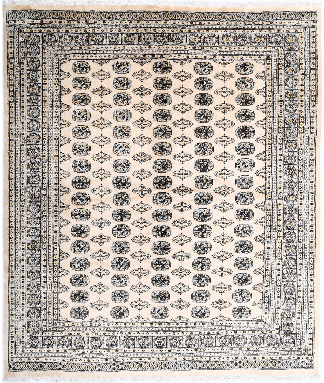 Hand Knotted Tribal Bokhara Wool Rug - 8'0'' x 9'6''