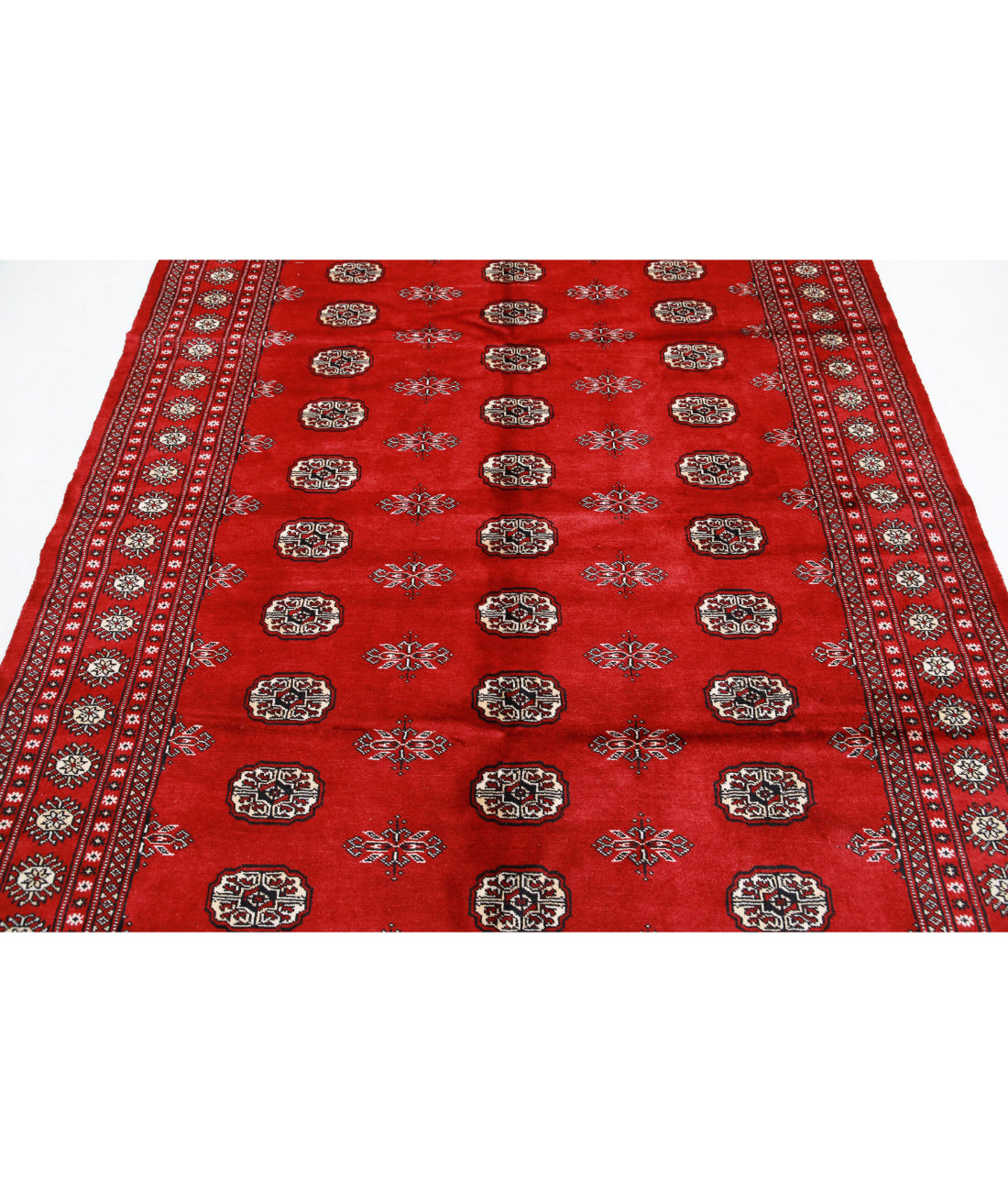 Hand Knotted Tribal Bokhara Wool Rug - 6'1'' x 8'11'' 6'1'' x 8'11'' (183 X 268) / Red / Ivory