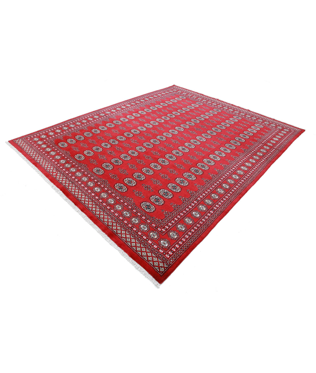Hand Knotted Tribal Bokhara Wool Rug - 7'10'' x 9'11'' 7'10'' x 9'11'' (235 X 298) / Red / Beige